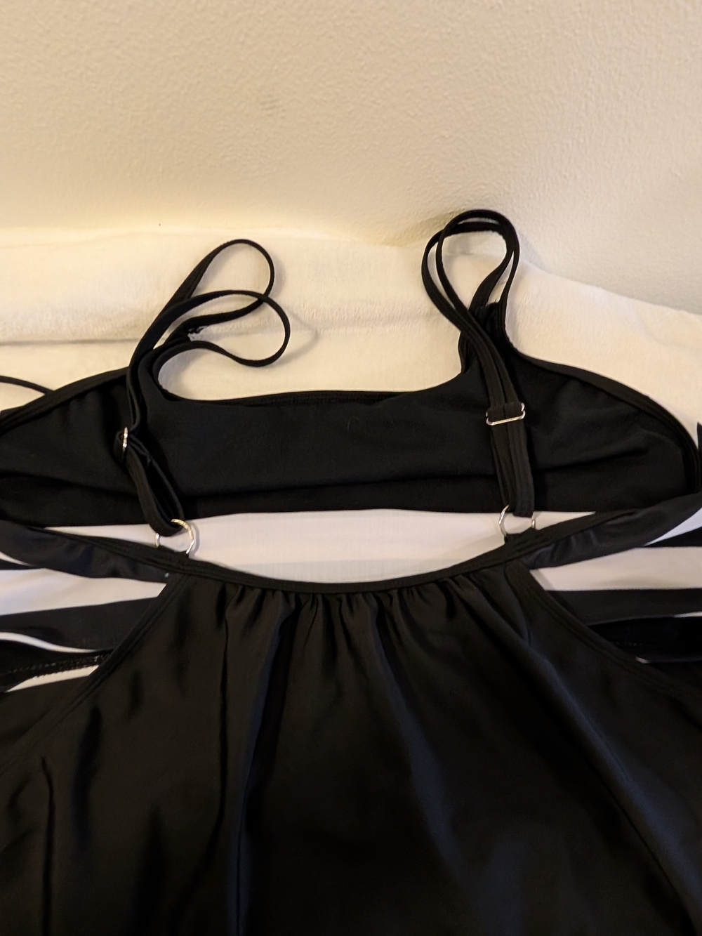 Hanna Nikole Black Striped Tankini Swim Shorts Set 20W - Picture 3 of 15